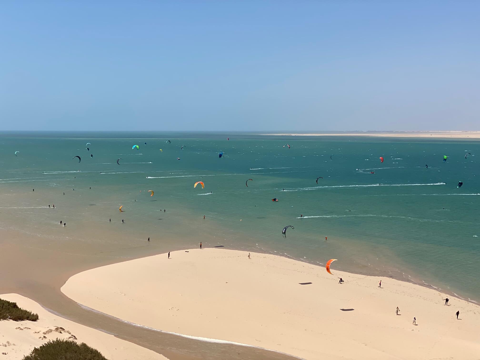 Vue sur le spot depuis Dakhla Attitude