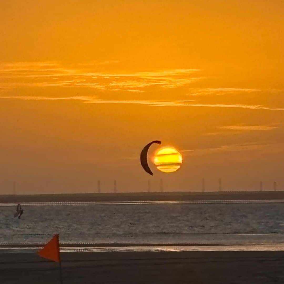 Coucher de soleil sur la lagune de Dakhla